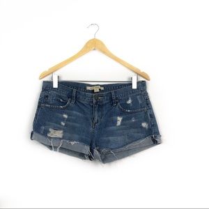 Forever 21 Medium Wash Distressed Jean Shorts 27